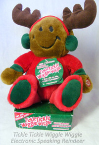 Talking and wiggly reindeer with smiley face, new, original pack