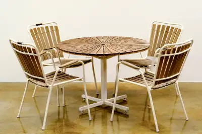 Danish Teak Mid Century Outdoor Patio Set - Table with 4 Chairs, View more