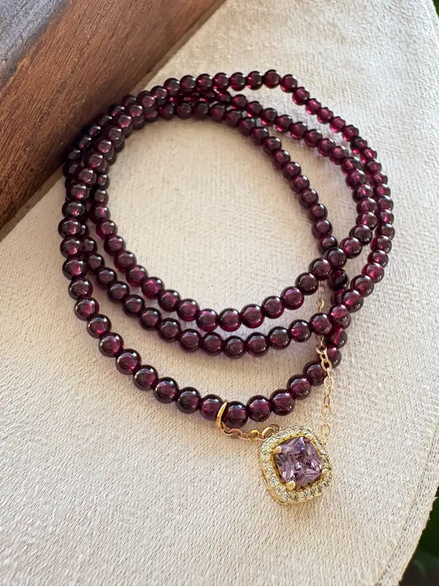 $39｜Convertible Necklace & Bracelet · Purple Garnet  in Jewellery & Watches in St. Albert - Image 7