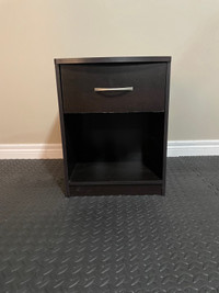 Dark brown nightstand with drawer 