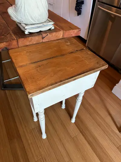 VINTAGE RUSTIC PINE WOOD SIDE ACCENT CONSOLE TABLE, View more