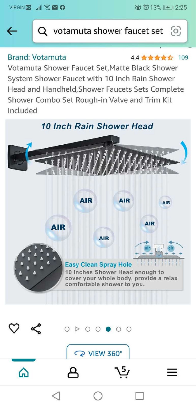 Votamuta Shower Faucet Set. New in Box. Available in kitchener D in Plumbing, Sinks, Toilets & Showers in Cambridge - Image 2