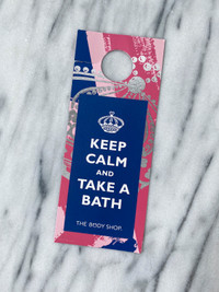 The Body Shop Queen Keep Calm Paper Door Hanger Gift
