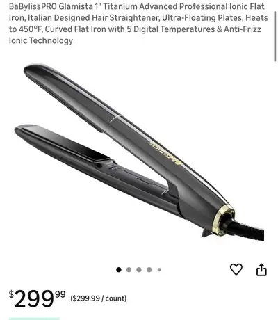 BabylissPRO Hair Straightener brand e w, View more