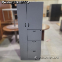 Grey 2 Door 3 Drawer Wardrobe Storage Cabinet