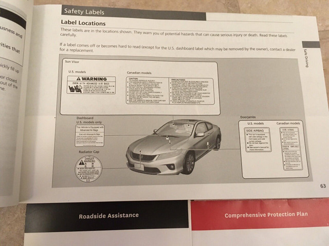 Honda Accord Coupe Owner’s Manual in Boat Parts, Trailers & Accessories in Ottawa - Image 4