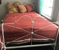 Vintage metal bed with mattress