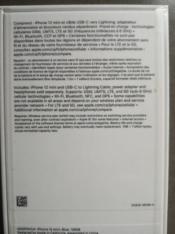 New sealed iPhone 12 mini 128GB, with Case & Screen protector in Cell Phones in Moncton - Image 3