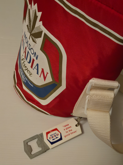 SOLD * MOLSON CANADIAN BEER VINTAGE DRINK COOLER w BOTTLE OPENER, View more