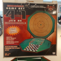 BEST OFFER Large wood 4 in 1 family game set. Complete.