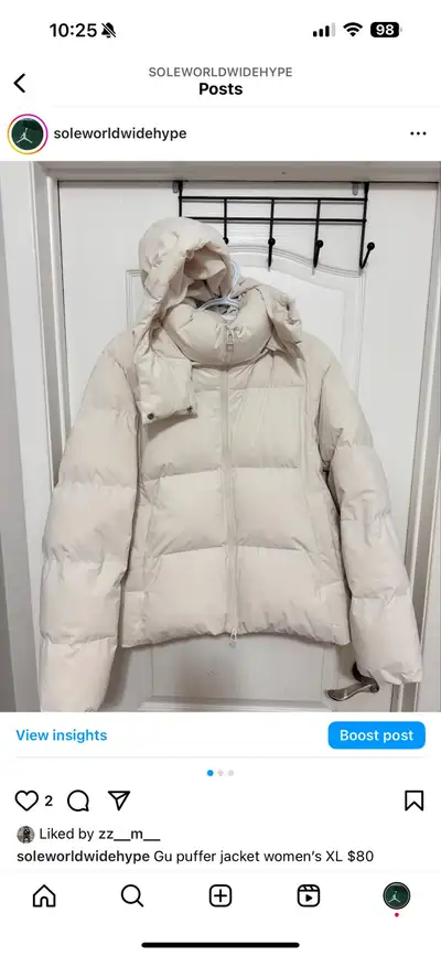 Gu puffer jacket women’s XL $80, View more