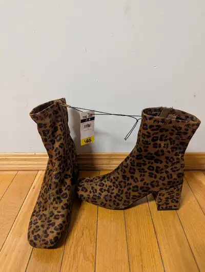Brand New women Leopard ankle booties size 6, View more