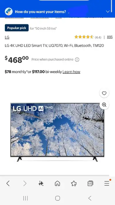 LG 55” 4K UHD Smart TV (55UQ7070ZUE) webOS Smart Platform, View more
