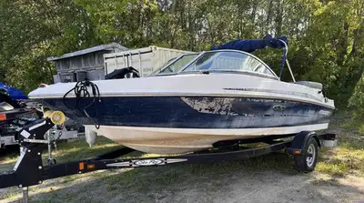 Original owner bow rider with full sunbed and swim platform at back. Comes with trailer, cover and f...