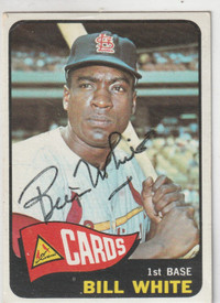 Bill White Autographed 1965 Topps Card # 190