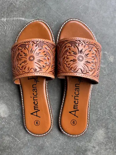 Hand tooled Sandles, View more