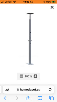Adjustable metal support pole