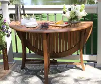 Solid wood outdoor dining table