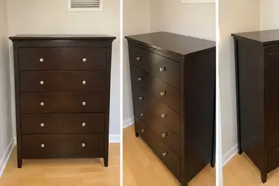 5-Drawer Dresser + Matching Nightstand – $75 FOR BOTH, View more