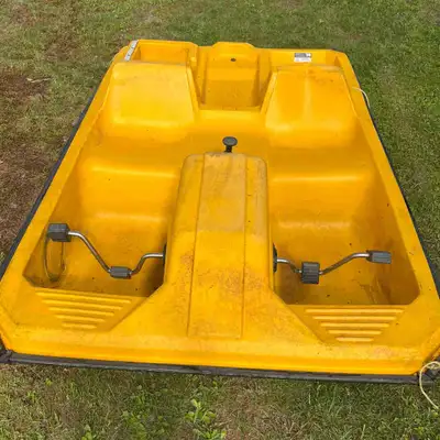 Used pedal boat - floats, pedals and steers! Somewhat disfigured from years of use and a winter in t...