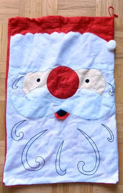 NEW - Large Felt Santa Christmas Gift Sack - 2 Designs, View more