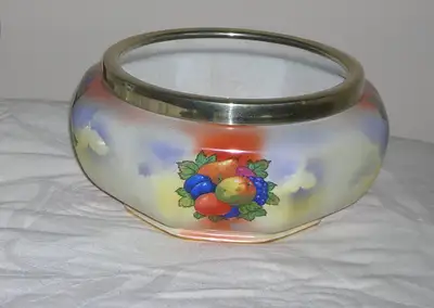 England, Silver Trimmed, fruit design planter, View more