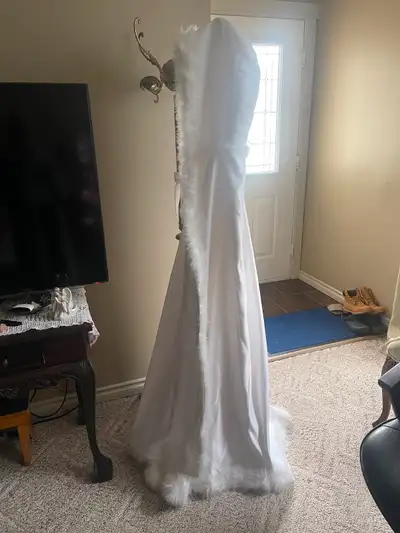 Wore the cape once for a winter wedding. It is great quality. Beautiful designed and material is hea...