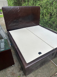 King size leather bed with mattress