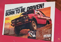 COOL ORIG 1982 DATSUN 4X4 KING CAB PICKUP AD - AFFICHE RETRO