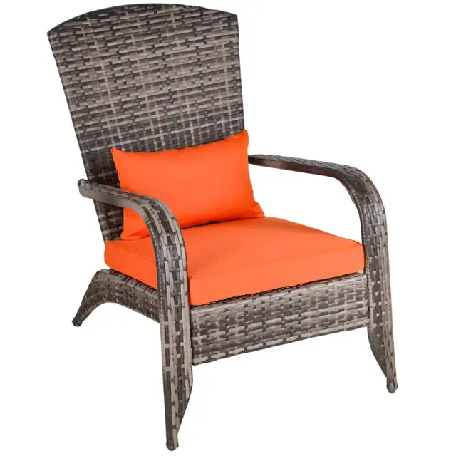 Patio Wicker Adirondack Chair, Outdoor PE Rattan Fire Pit Chair, in Patio & Garden Furniture in Markham / York Region - Image 10