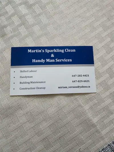 Skilled Labour, Handyman, Building Maintenance, Cleanup Services, View more