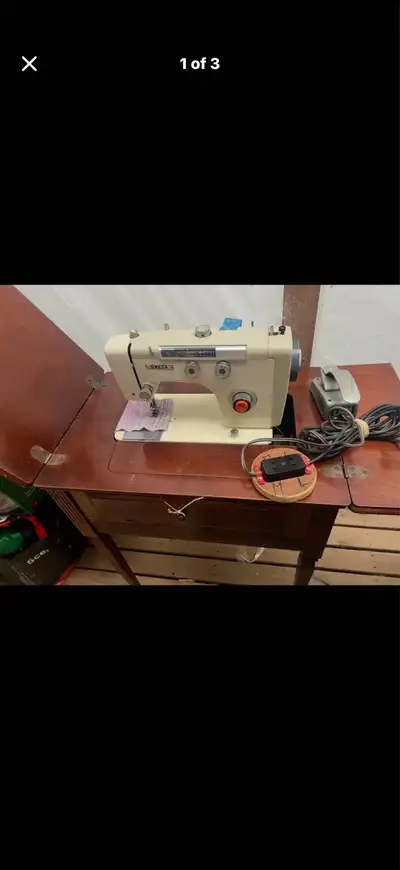 Omega Sewing Machine in Cabinet, View more