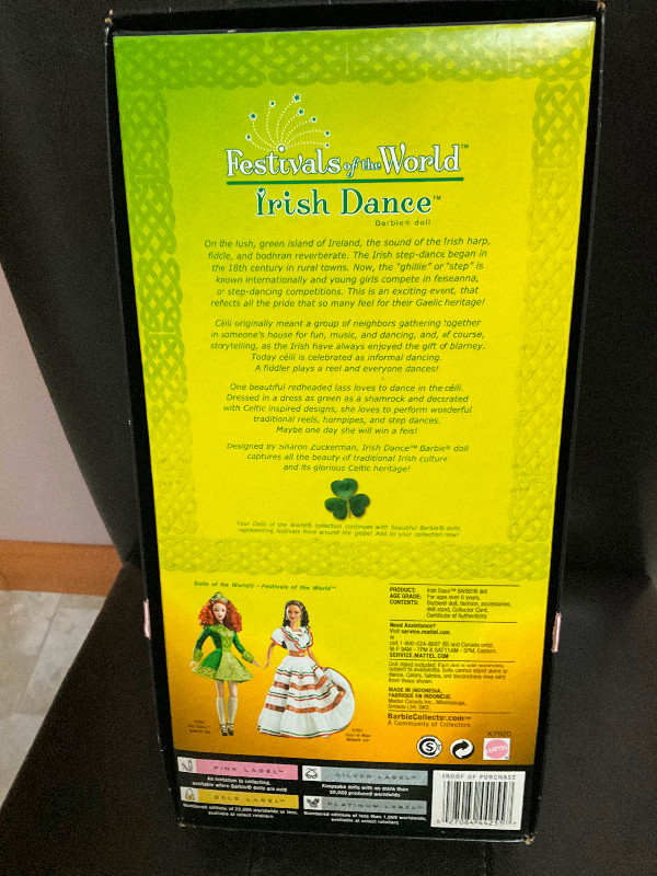 Festivals of the World-Irish Dance Barbie in Arts & Collectibles in Woodstock - Image 3