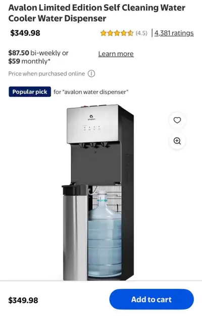 Avalon Limited Edition SelfCleaning WaterCooler Dispenser, View more