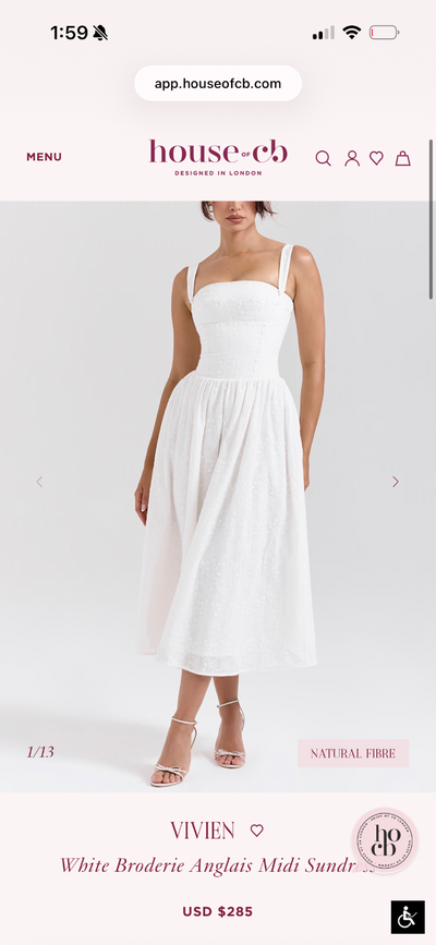 NWT Designer Australian Brand House of CB white summer dress, View more