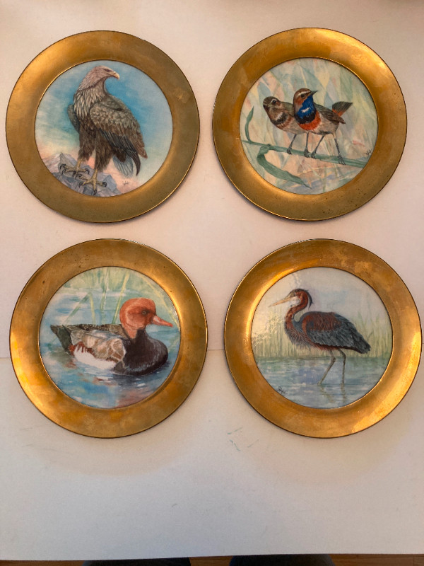 4 Rehau Keramik TILE WALL PLATES of Birds  Signed West Germany in Arts & Collectibles in Edmonton