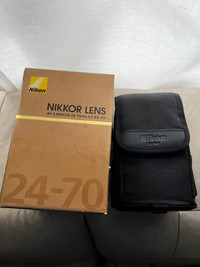 Nikki’s 24-70 lens, box, case.