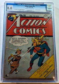 Action Comics 95 CGC 8.0 1946 Prankster App. Golden Age Beauty