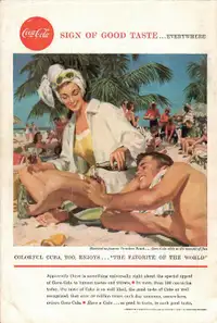 Vintage 1958 Coca-Cola Advertisement Beach Scene