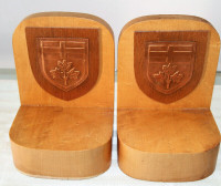 Vintage Birds Eye Maple  And Copper Bookends Leavitts P.E.I.