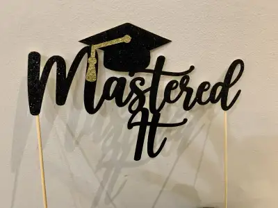 “Grad 2025” & “Mastered It” Graduation Cake Toppers, View more