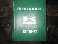 Kawasaki Motorcycle KE 175-B1 Parts Catalogue - $80.00 obo