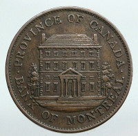 1842 BANK OF MONTREAL PROVINCE OF CANADA ONE PENNY BANK TOKEN