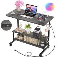 New White Cyclysio Adjustable Height Standing Desk with Charging