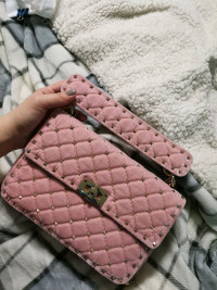 Valentino Pink Velvet Handbag Authentic