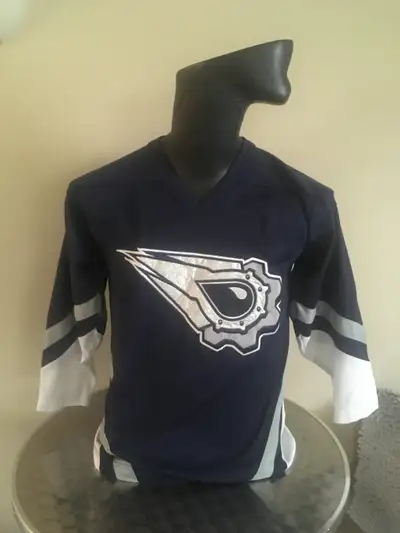 Rare Vintage Edmonton Oilers Oil Drop Jersey Official V neck Jersey Condition (VG) size youth L/XL L...