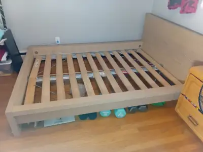 PENDING PICKUP Wooden IKEA Queen Sized Bedframe, View more