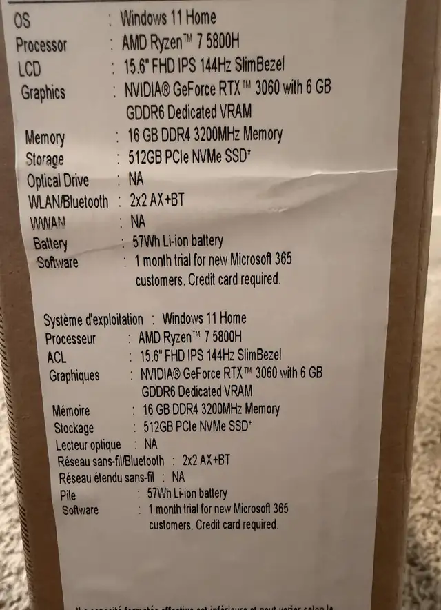 Acer Nitro 5 Gaming Laptop – RTX 3060, Ryzen 7, 16GB RAM in Laptops in St. Albert - Image 3