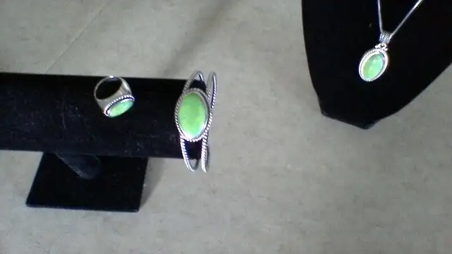 GREEN TURQUOISE NECKLACE/EARRINGS/BRACELET/RING.628637318565151222