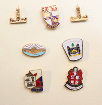 Group of lapel pins for places and things - see pictures.